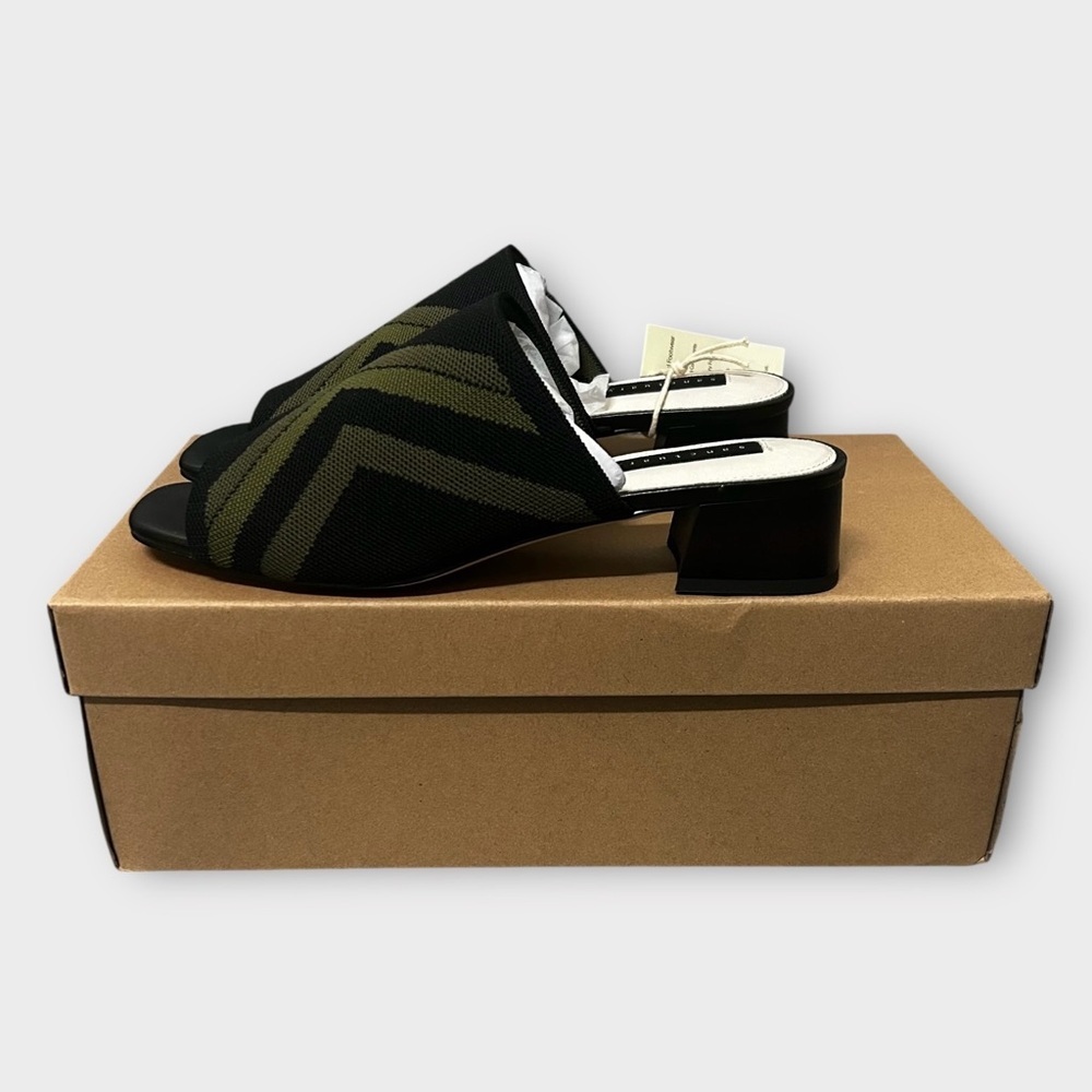 Sanctuary Rally Block Heel Mule Clog Sandals Size 8 New in Box ! Green and black - Picture 7 of 12